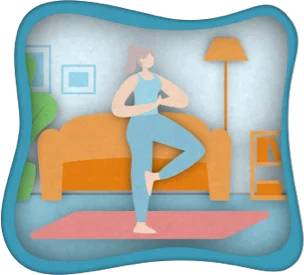 en tegning av en person som gjør yoga