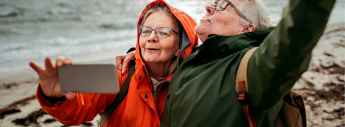 two women taking a selfie