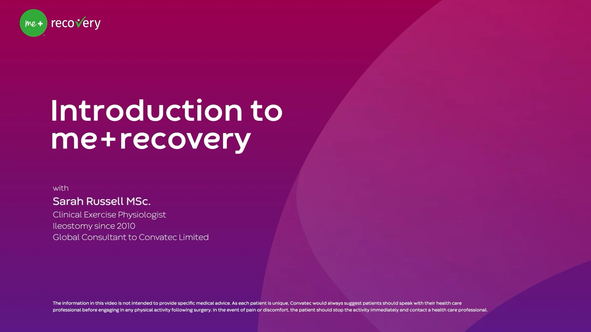 Video o úvode do programu me+recovery od Sarah Russell pre pacientov.