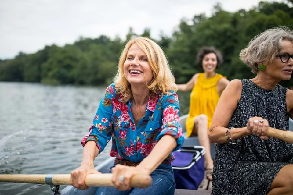 a group of people on a boat