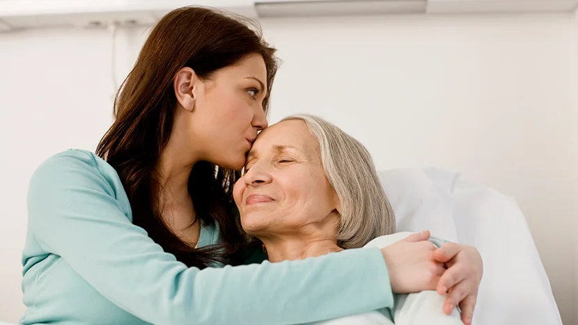 two women embracing