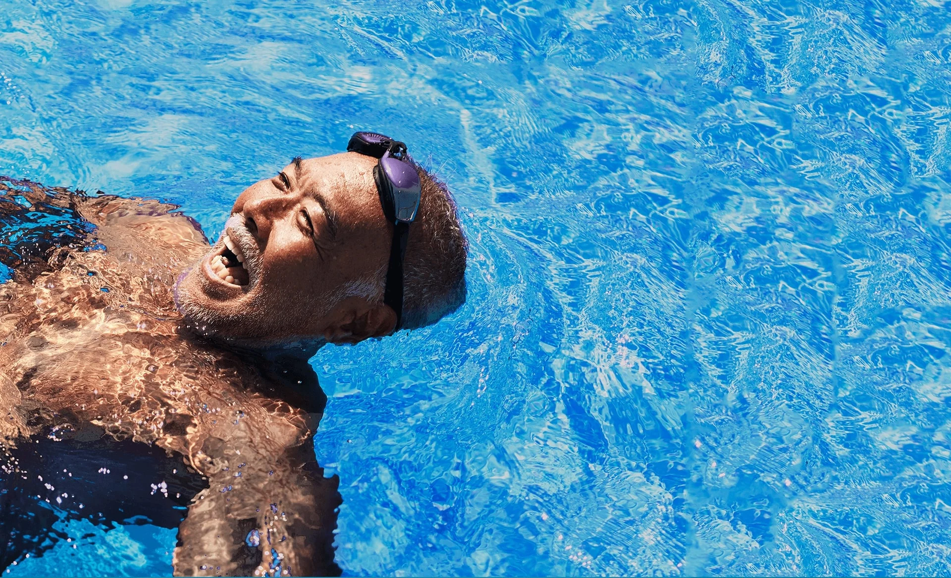 a man in a pool