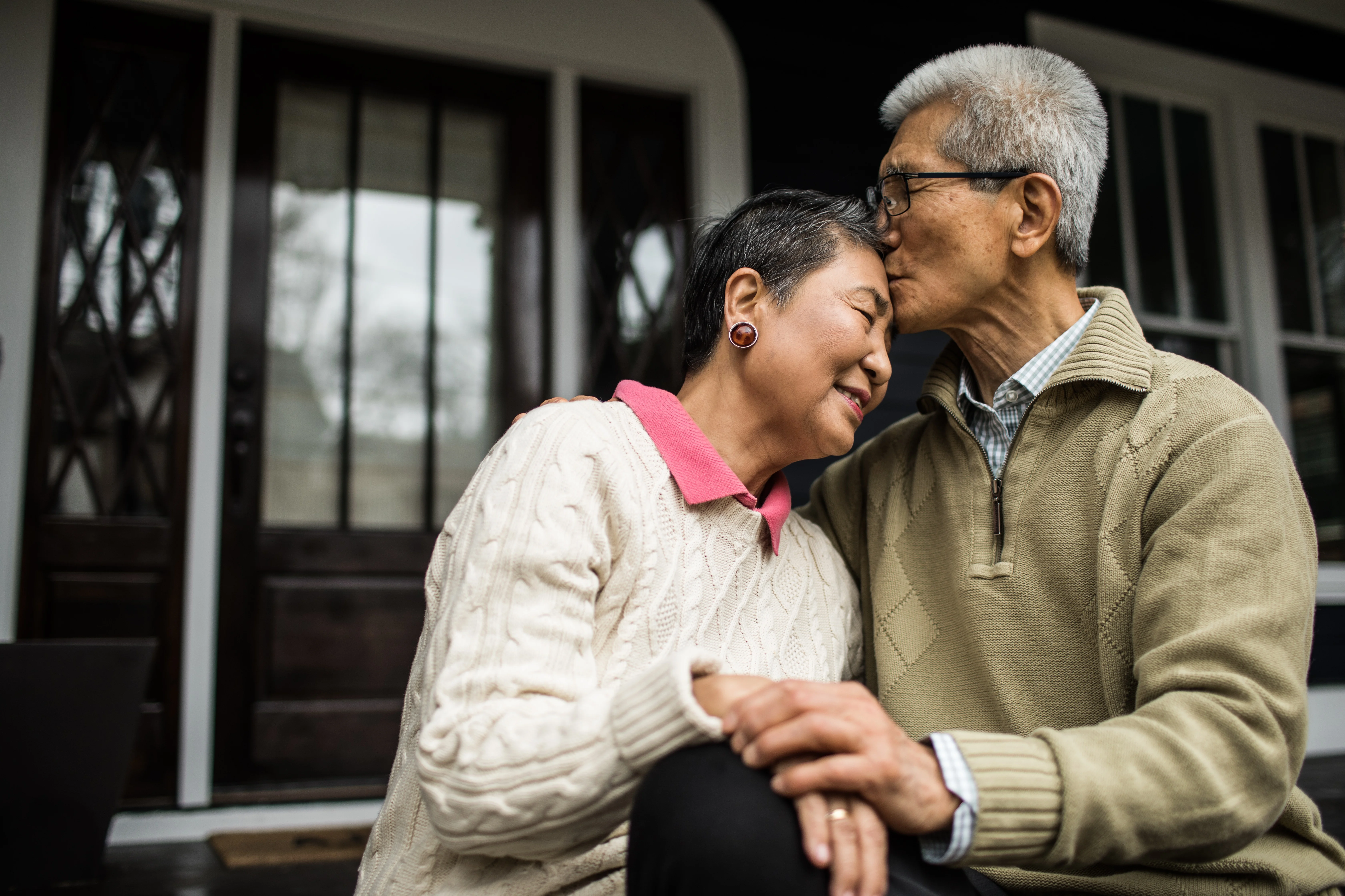 A man and woman embracing